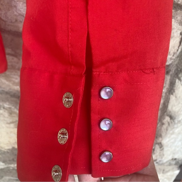 Vintage men’s high country red western country Pearl snap button down shirt 17” - Picture 6 of 9